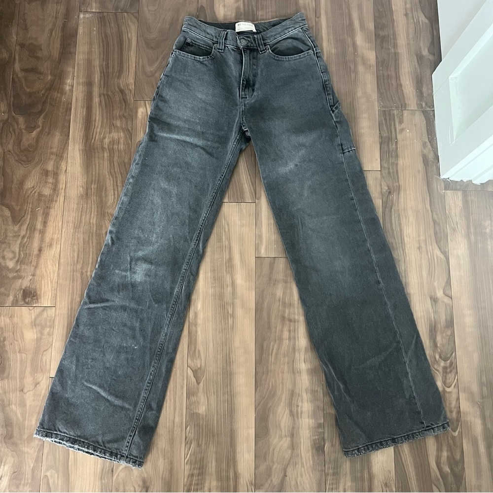 We The Free Charcoal Wide Leg Jeans